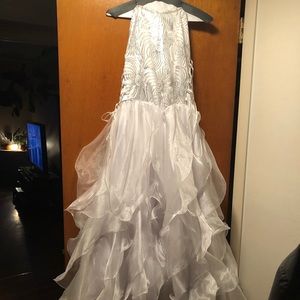 White Strapless Prom Dress